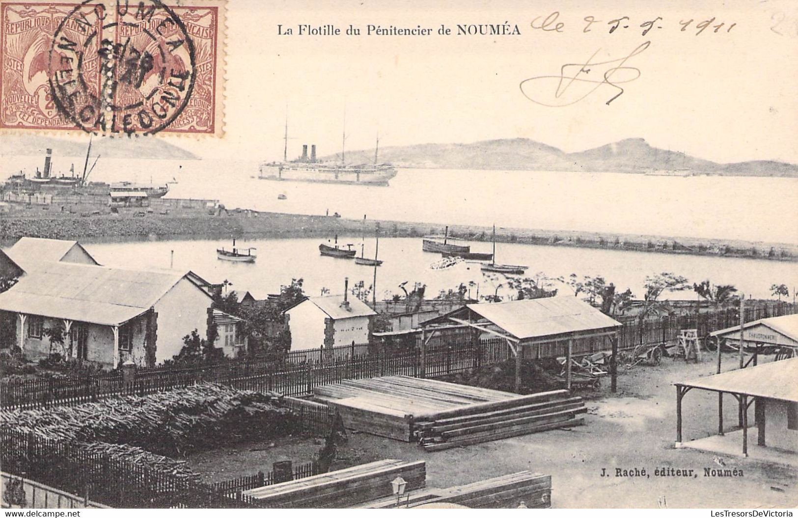 Nouvelle Calédonie - Nouméa - La Flotille Du Pénitencier De Nouméa - Edit. Raché - Mer - Bateau - Carte Postale Ancienne - Nueva Caledonia