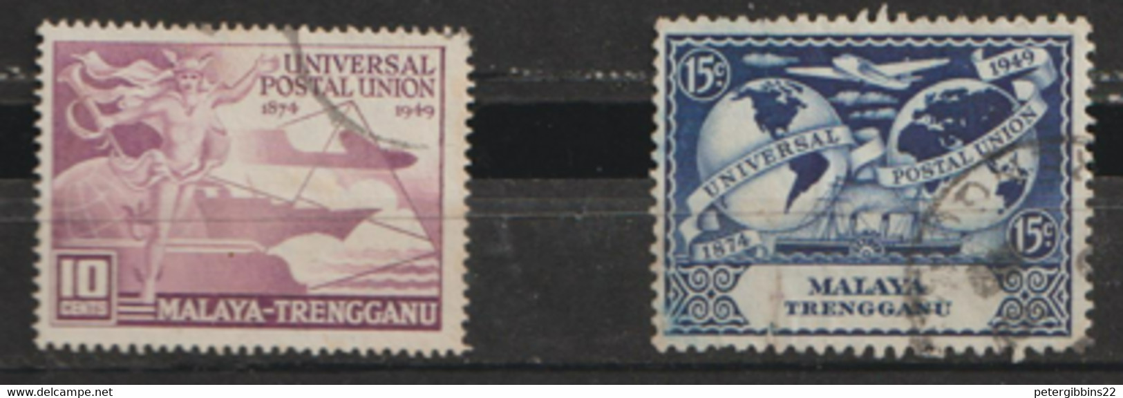 Malaysia Trengganu  1949  SG  53-4   U P U  Fine Used - Trengganu