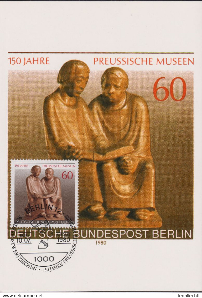 1980  Berlin  MC, Mi:DE-BE 626, Yt:DE-BE 587, Holzskulptur ( Barlach) - Cartoline Maximum