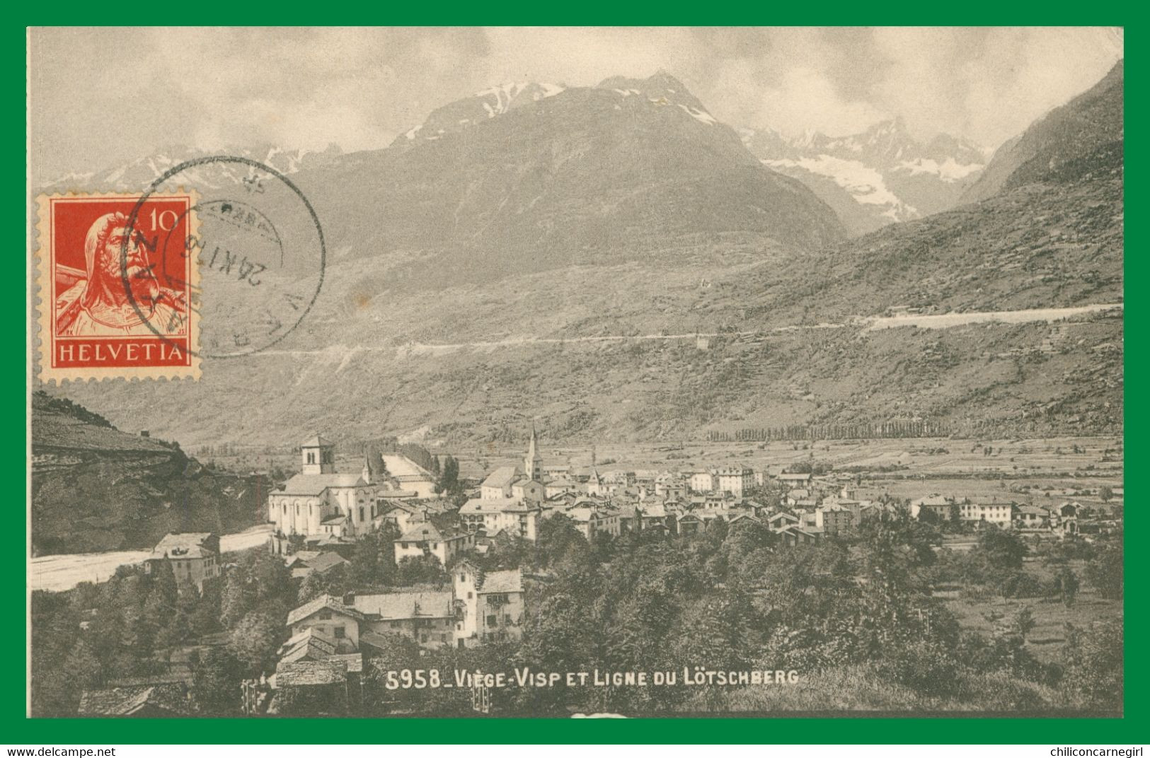 * VIEGE - Visp Et Ligne Du Lötschberg - 5958 - Edit. LOUIS BURGY - 1916 - Viège