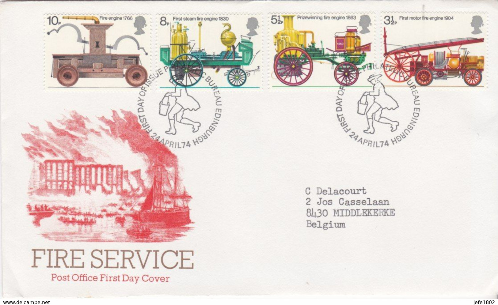 Fire Service On FDC - Complete Series 1766 - 1830 - 1863 - 1904 - Sapeurs-Pompiers