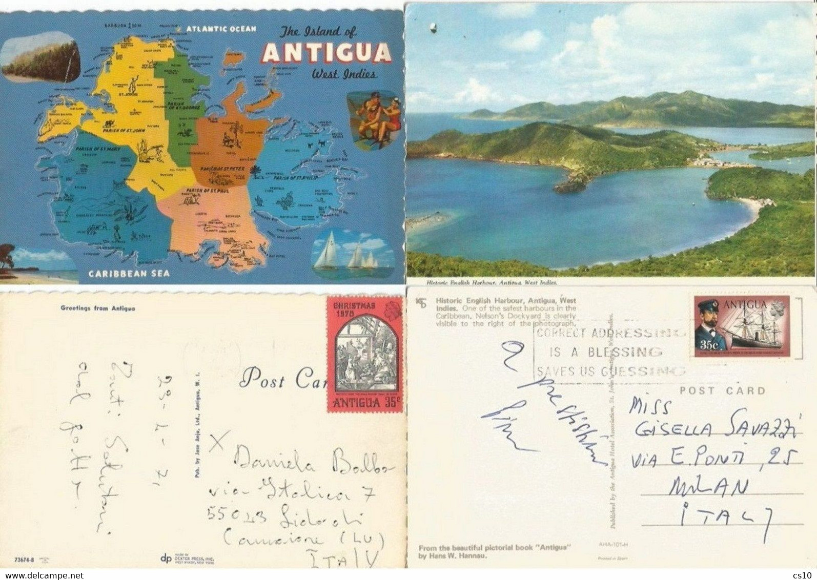 Antigua & Barbuda Nice Lot #7 Pcard Used 1971/1999 With Nice Views - Antigua Und Barbuda