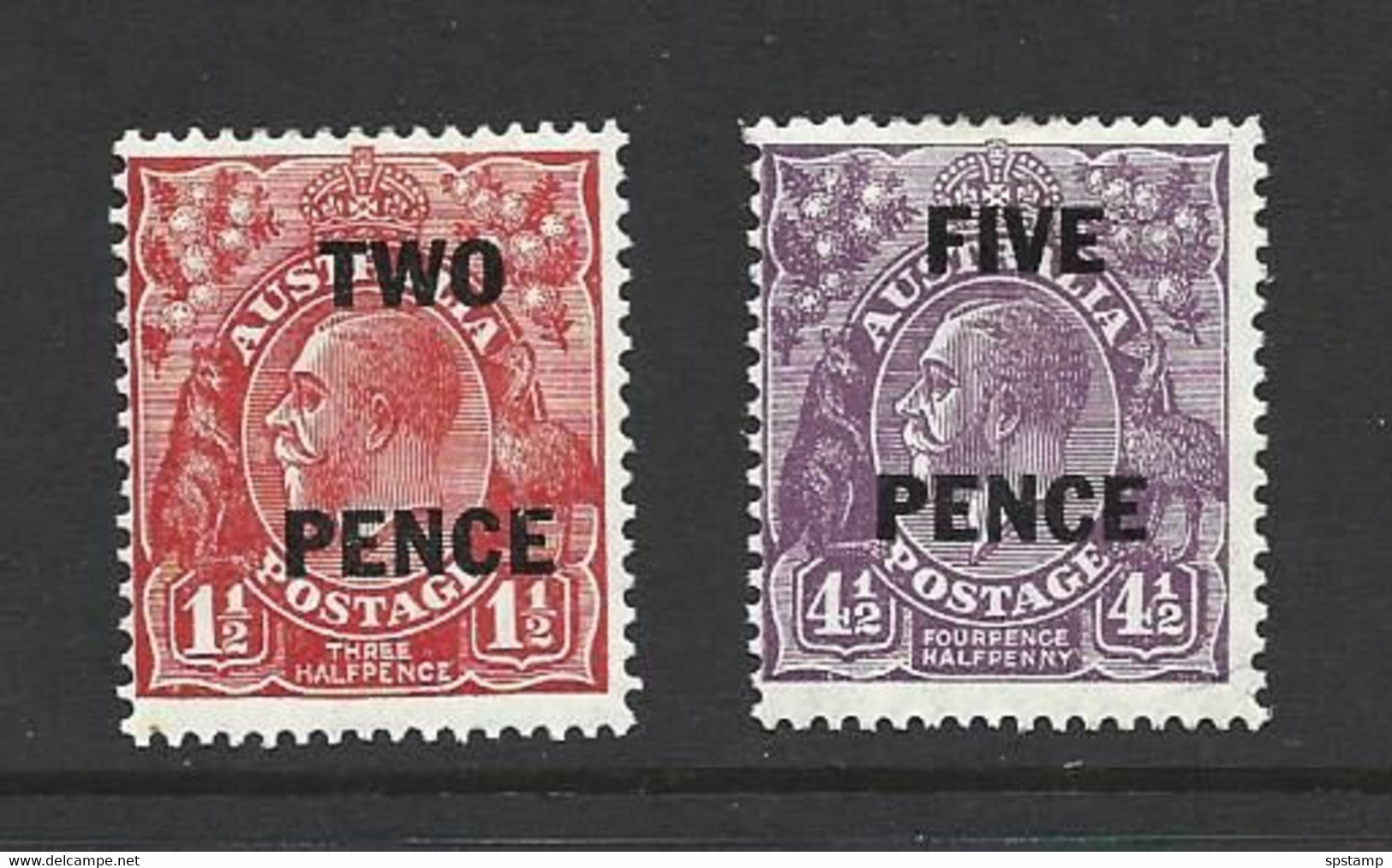 Australia 1930 Surcharges On KGV Set Of 2 FM , Clean HR - Neufs