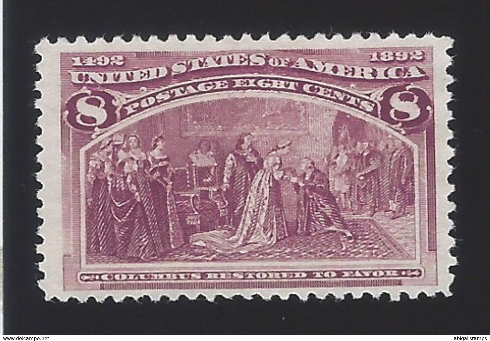 US #236 1893 Magenta Perf 12 Mint NG VF SCV $55 - Ongebruikt