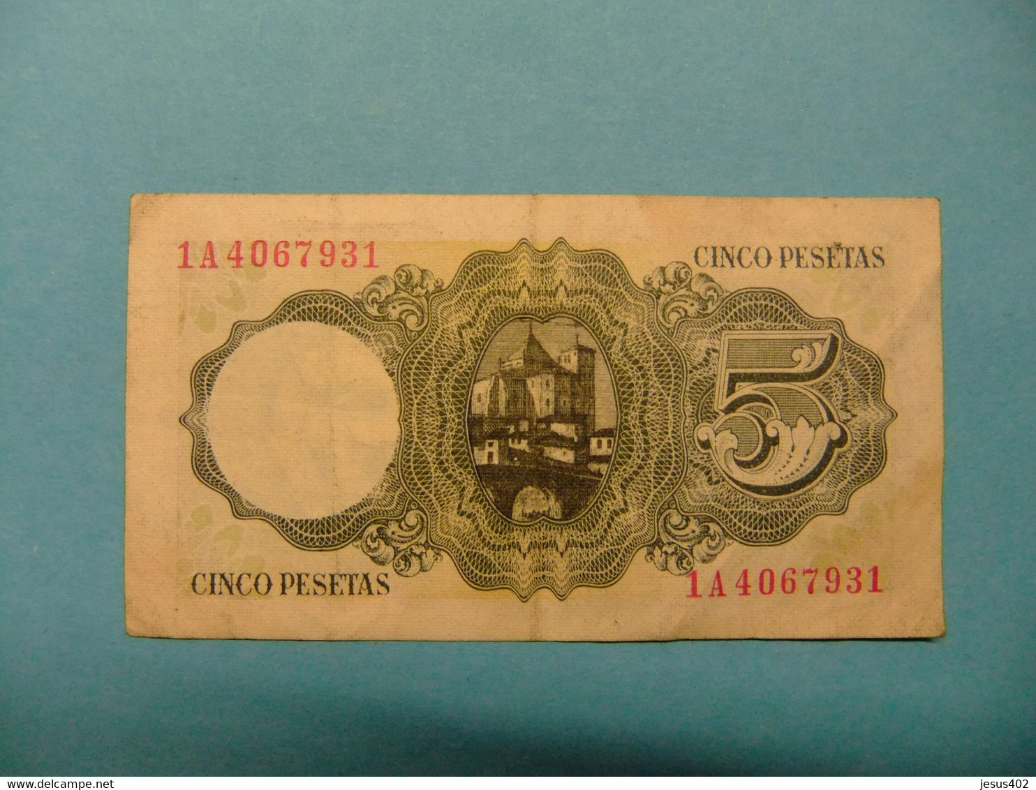 ESPAÑA BILLETE DE 5 PESETAS JAIME BALMES 1A4067931 MADRID 16/8/1951 - 5 Pesetas