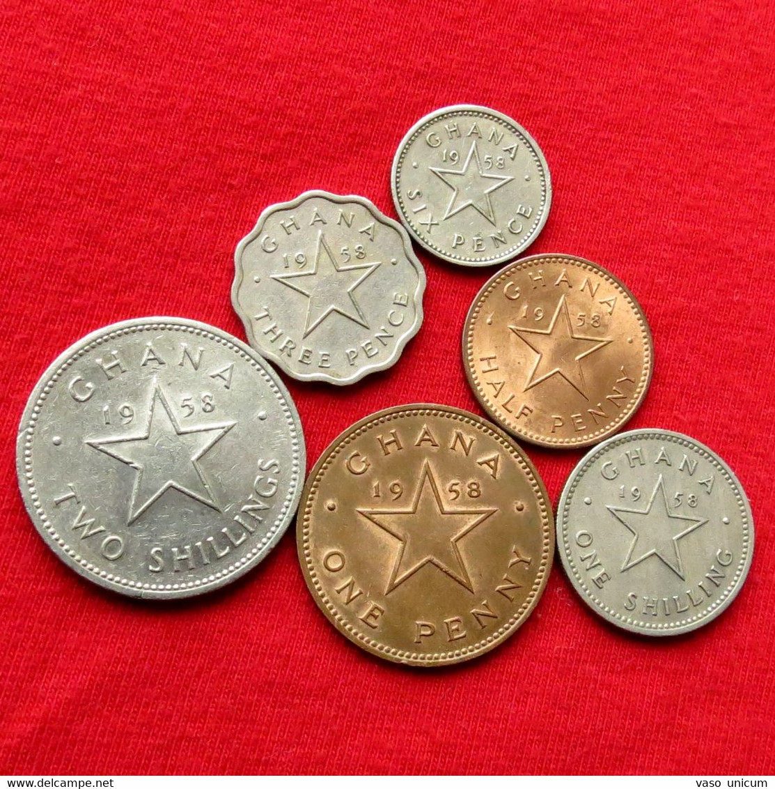 Ghana Set 1/2 1 3 6  Pence 1 2 Shilling 1958 Gana - Ghana