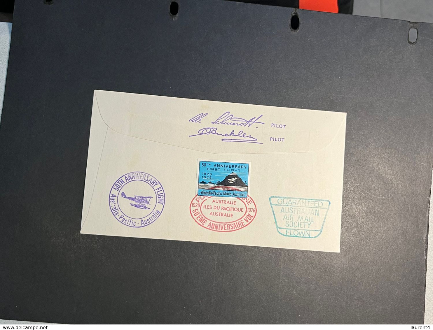 (3 Oø 28) 50th Anniversary Of First Flight - Australia - Pacific Islands - Australia - 1976 (Papua New Guinea) - Erst- U. Sonderflugbriefe