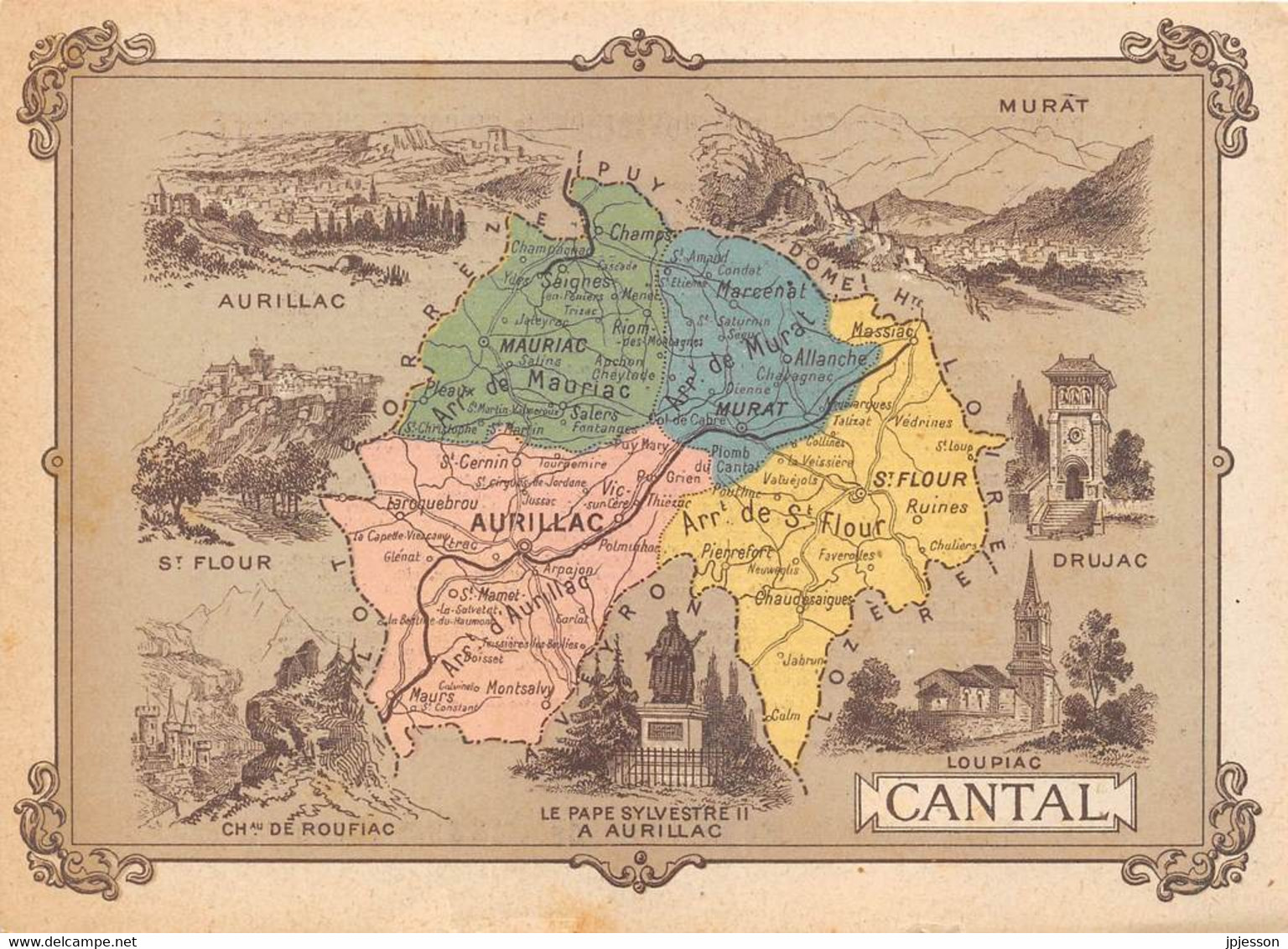 CHROMO - DUROYON & RAMETTE ( CHICOREE - CAMBRAI ) DEPARTEMENT DU CANTAL  FORMAT: 17,8cm Sur12,8cm - Duroyon & Ramette