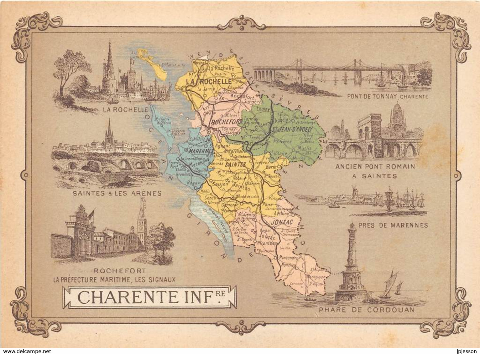 CHROMO - DUROYON & RAMETTE ( CHICOREE - CAMBRAI ) DEPARTEMENT DE LA CHARENTE INFERIEURE FORMAT: 17,8cm Sur12,8cm - Duroyon & Ramette