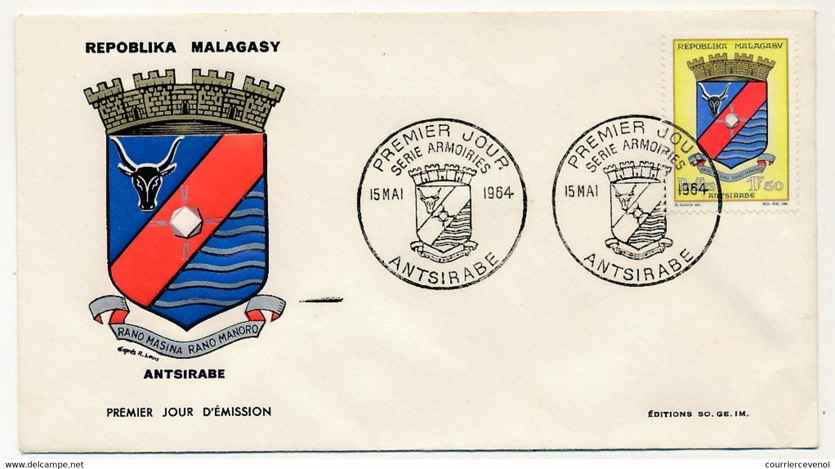 MADAGASCAR - 9 Enveloppes FDC - Blasons - Armoiries - 1964/65/66/67/70 - Bel Ensemble - Madagaskar (1960-...)