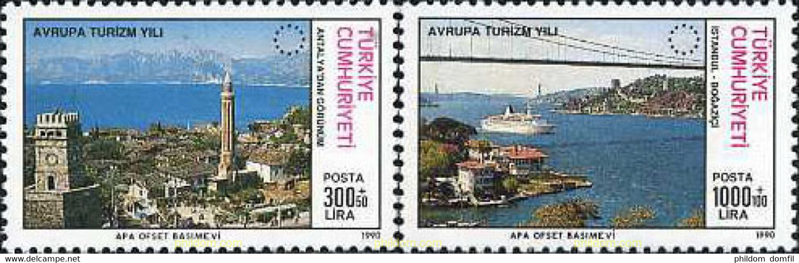 173565 MNH TURQUIA 1990 AÑO EUROPEU DEL TURISMO - Collezioni & Lotti