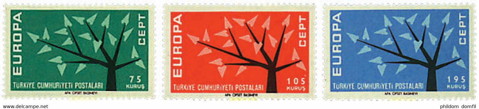 62077 MNH TURQUIA 1962 EUROPA CEPT. ARBOL CON 19 HOJAS - Colecciones & Series