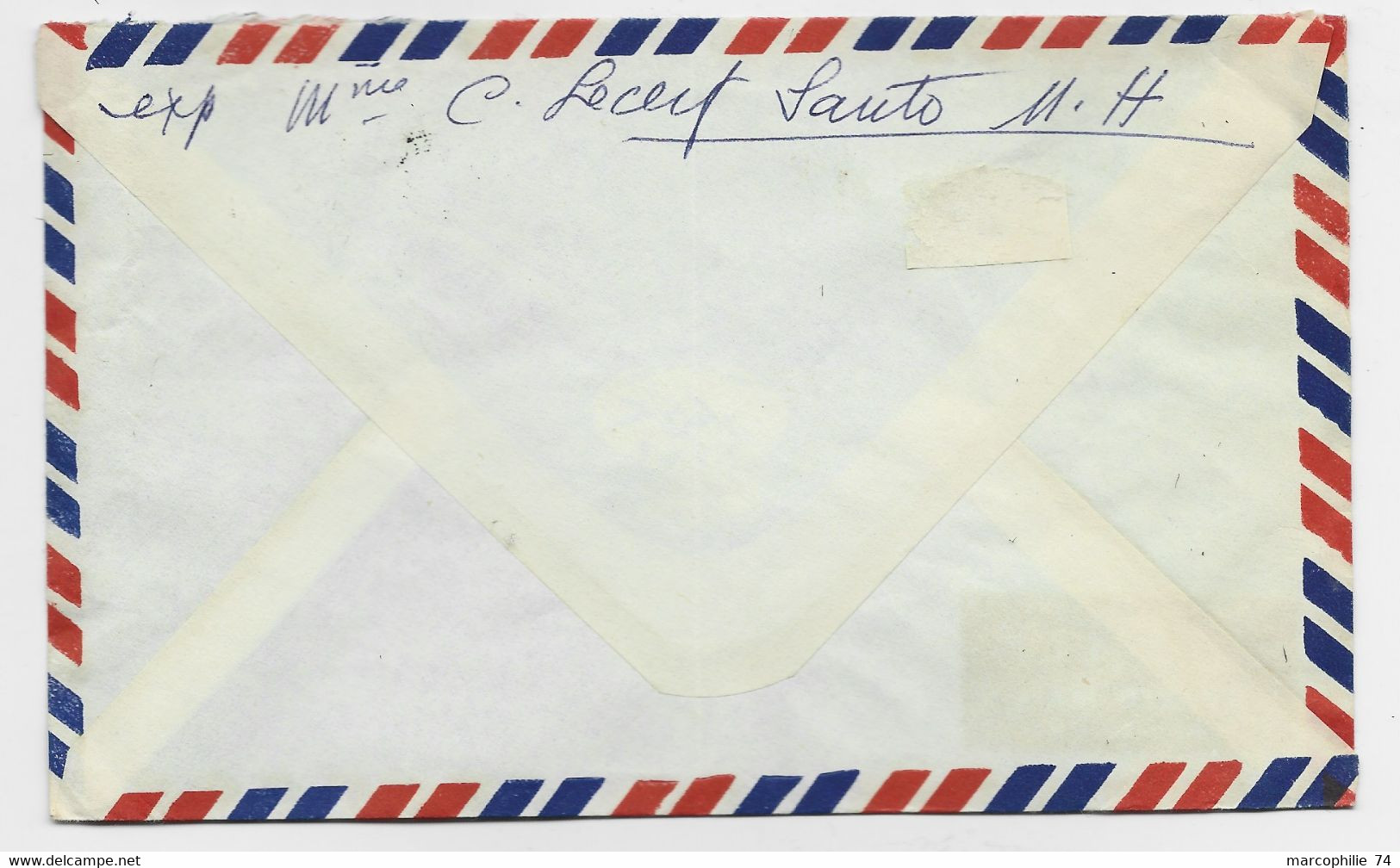 NEW HEBRIDES 60C SOLO LETTRE COVER AIR MAIL SANTON 1968 TO FRANCE - Covers & Documents