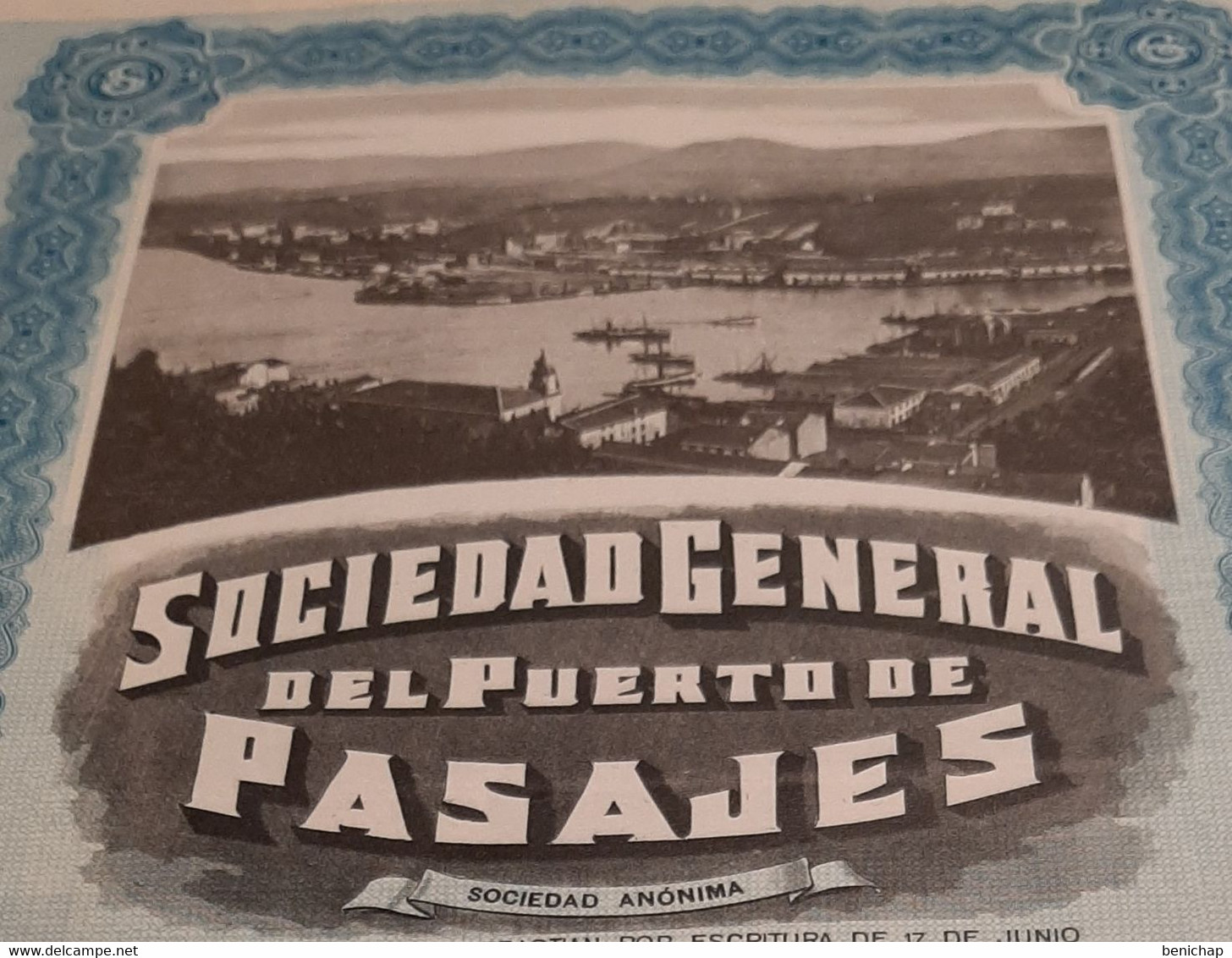 Sociedad General Del Puerto De Pasajes - Accion De Disfrute O De Capital Amortizado - San Sebastian 1928. - Industry