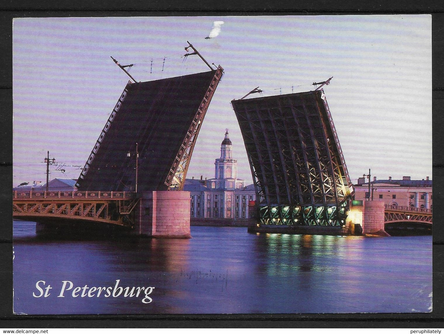 Russia Bridge Postcard With Saint Petersburg Cancellation Sent Tot US - Briefe U. Dokumente