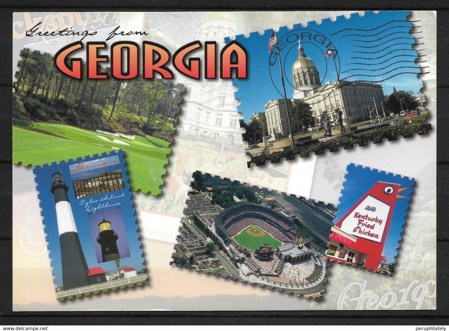 US Georgia Postcard With Bear Stamp , Circulated - Storia Postale