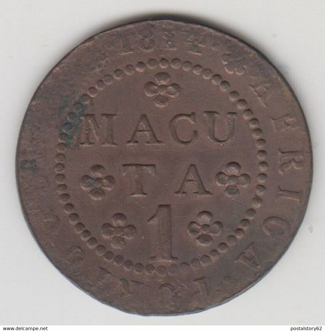 Angola, Colonia Portoghese 1 Macuta 1814 - Angola