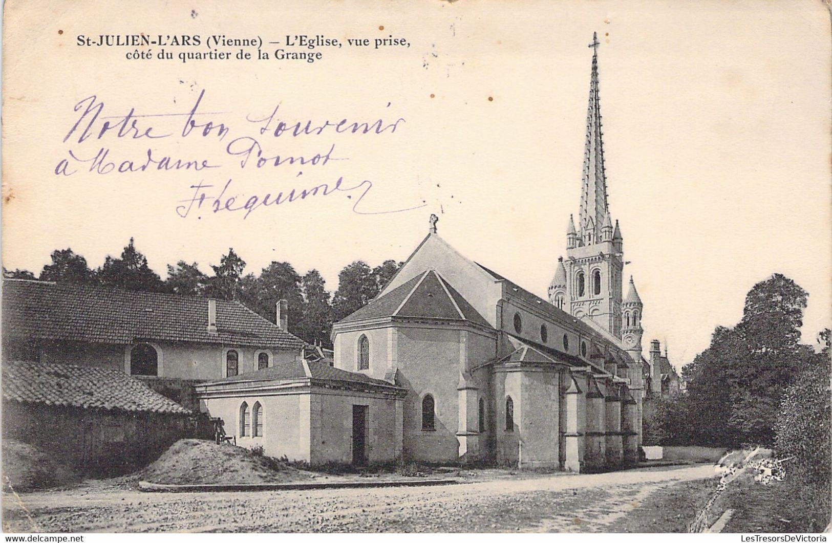 FRANCE - 86 - Saint Julien L'Ars - L'église Vue Côté De Quartier De La Grange - Carte Postale Ancienne - Saint Julien L'Ars