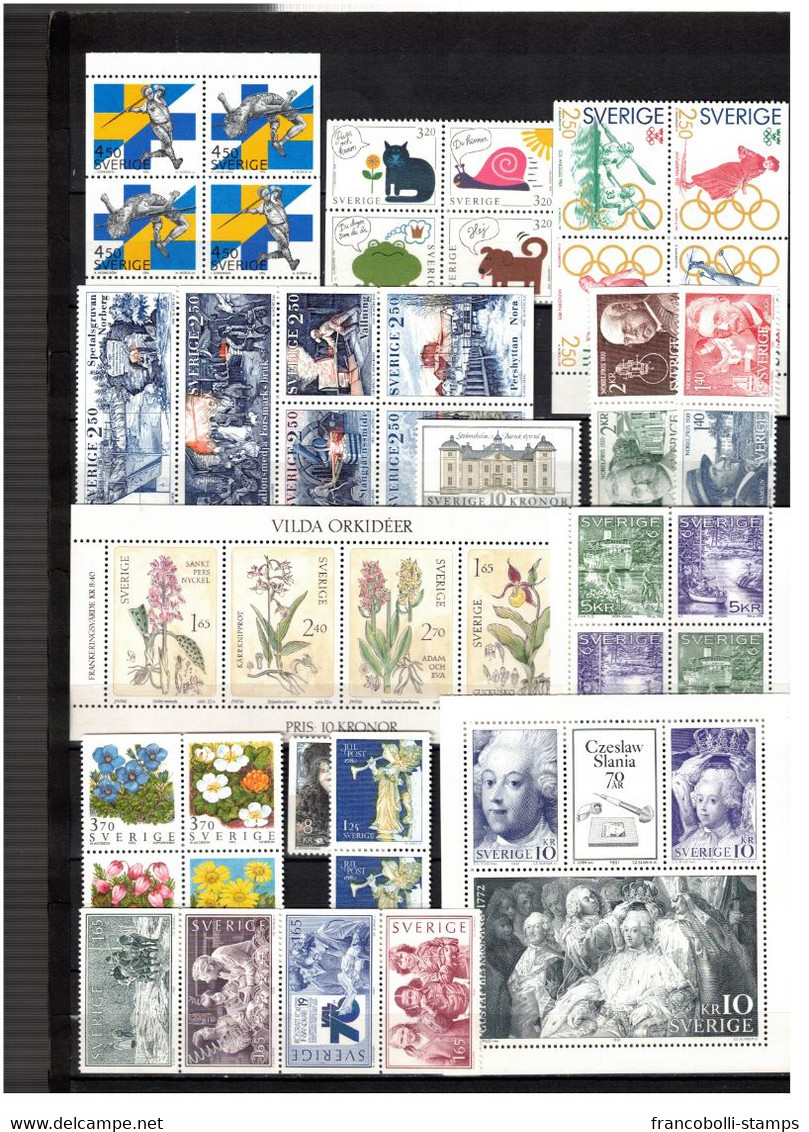 s43601 Svezia anni 80/2000 MNH** lot as per 21 scans Low Start