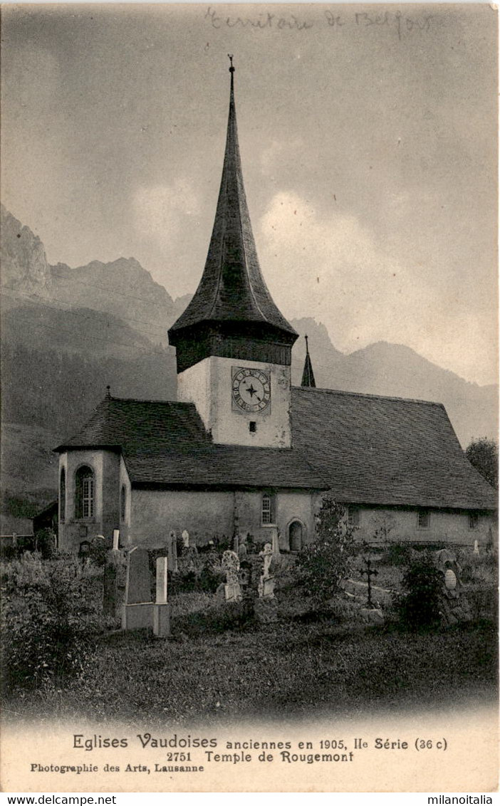Eglises Vaudoises - Temple De Rougemont (2751) - Rougemont