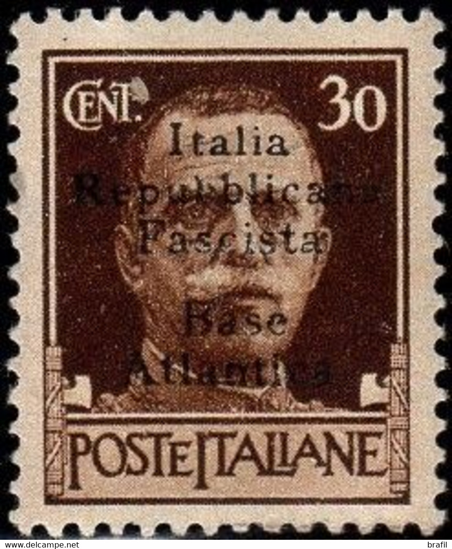 1944 Italia, 30 Centesimi "Base Atlantica" , Nuovo (*) - Local And Autonomous Issues