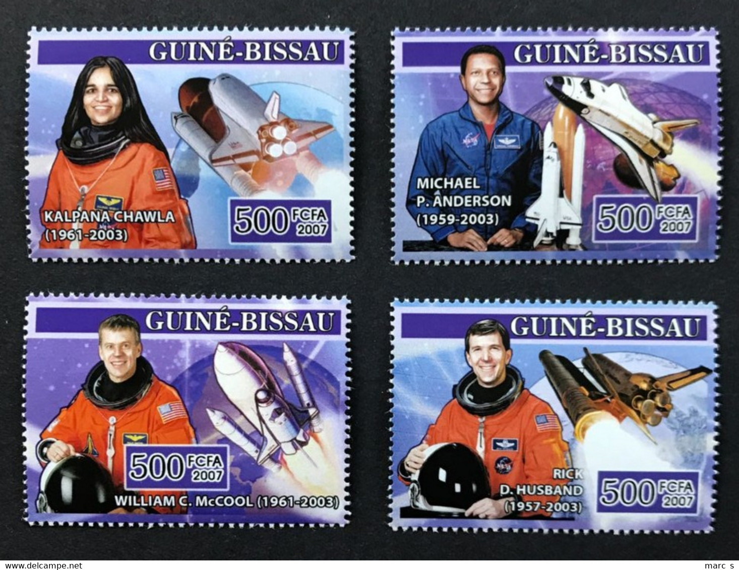 GUINEE BISSAU 2007 - NEUF**/MNH - LUXE - Série Complète Mi 3530 / 3533 - ESPACE SPACE ACCIDENT 2003  COLUMBIA - Otros & Sin Clasificación