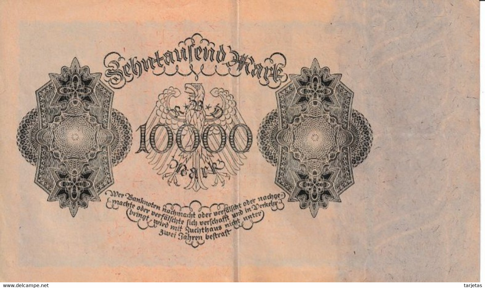 BILLETE DE ALEMANIA DE 10000 MARK DEL AÑO 1922 SIN LETRA (BANKNOTE) - 10000 Mark