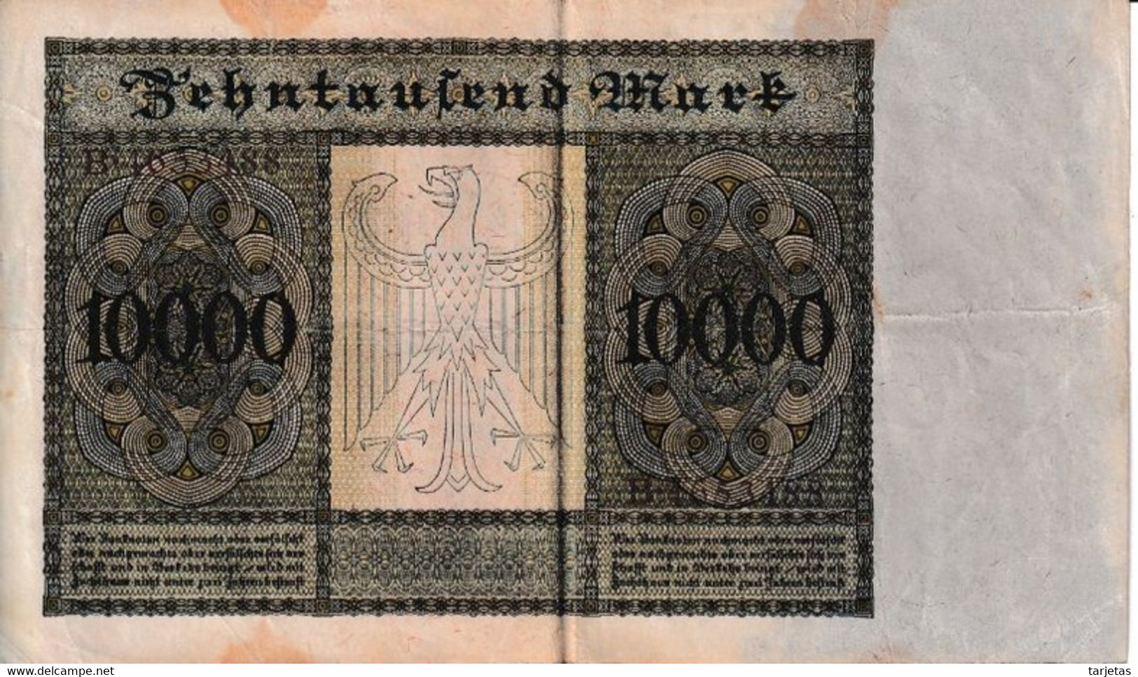 BILLETE DE ALEMANIA DE 10000 MARK DEL AÑO 1922 CON LETRA G (BANKNOTE) - 10000 Mark