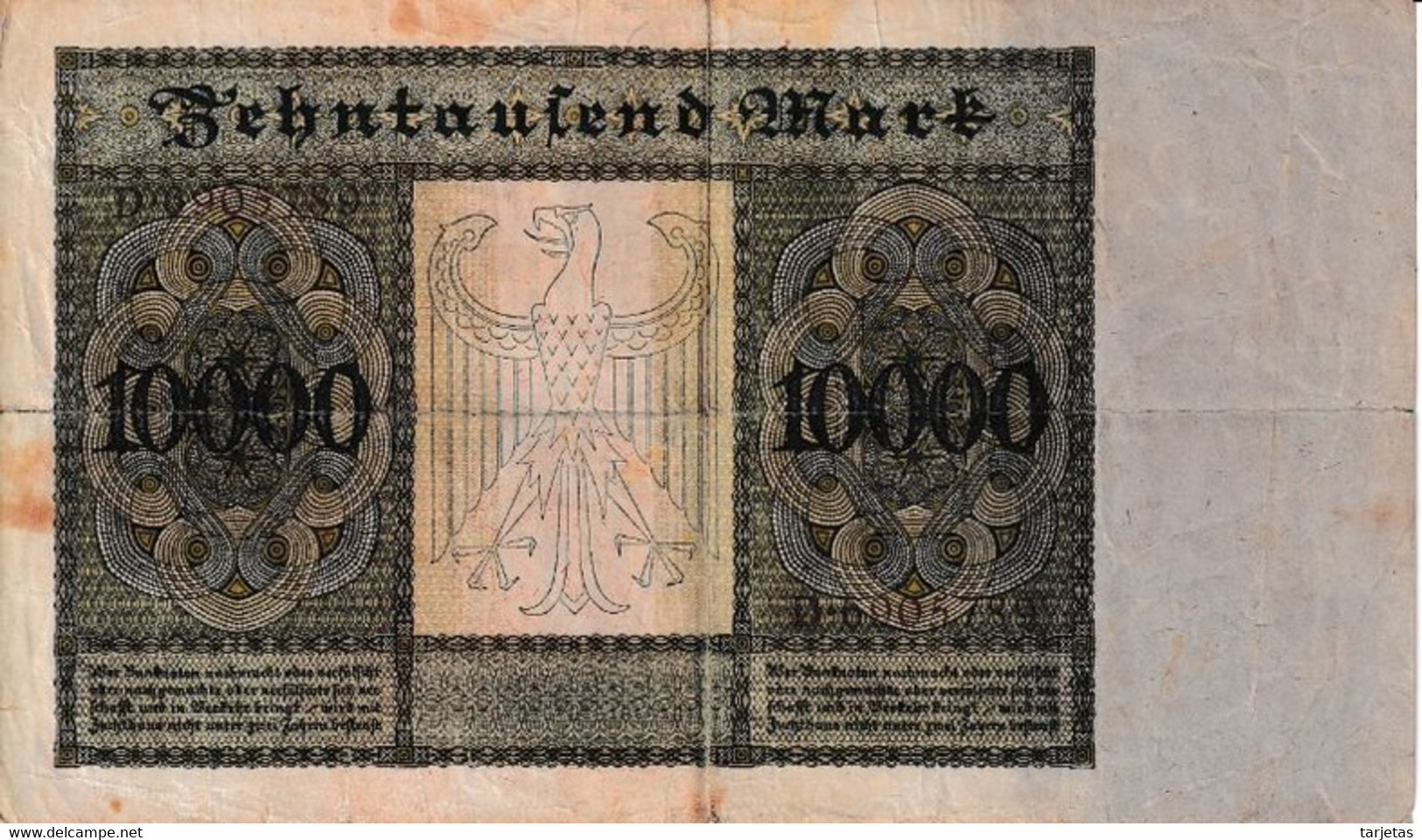 BILLETE DE ALEMANIA DE 10000 MARK DEL AÑO 1922 CON LETRA H (BANKNOTE) - 10000 Mark