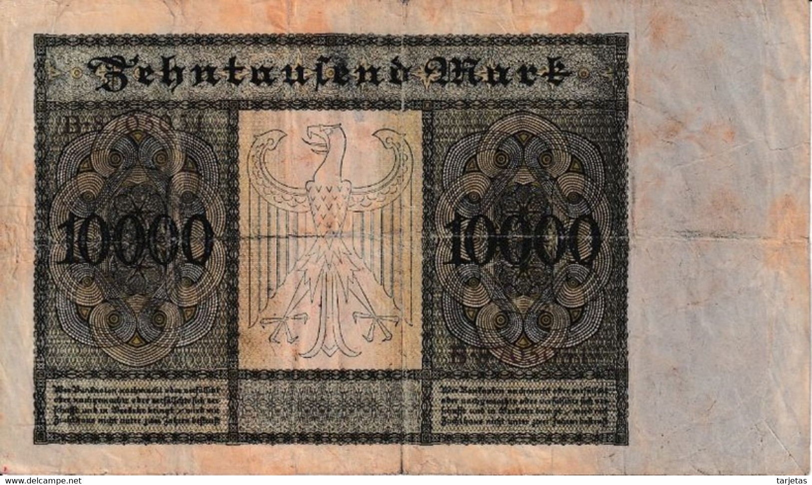 BILLETE DE ALEMANIA DE 10000 MARK DEL AÑO 1922 CON LETRA J (BANKNOTE) - 10000 Mark