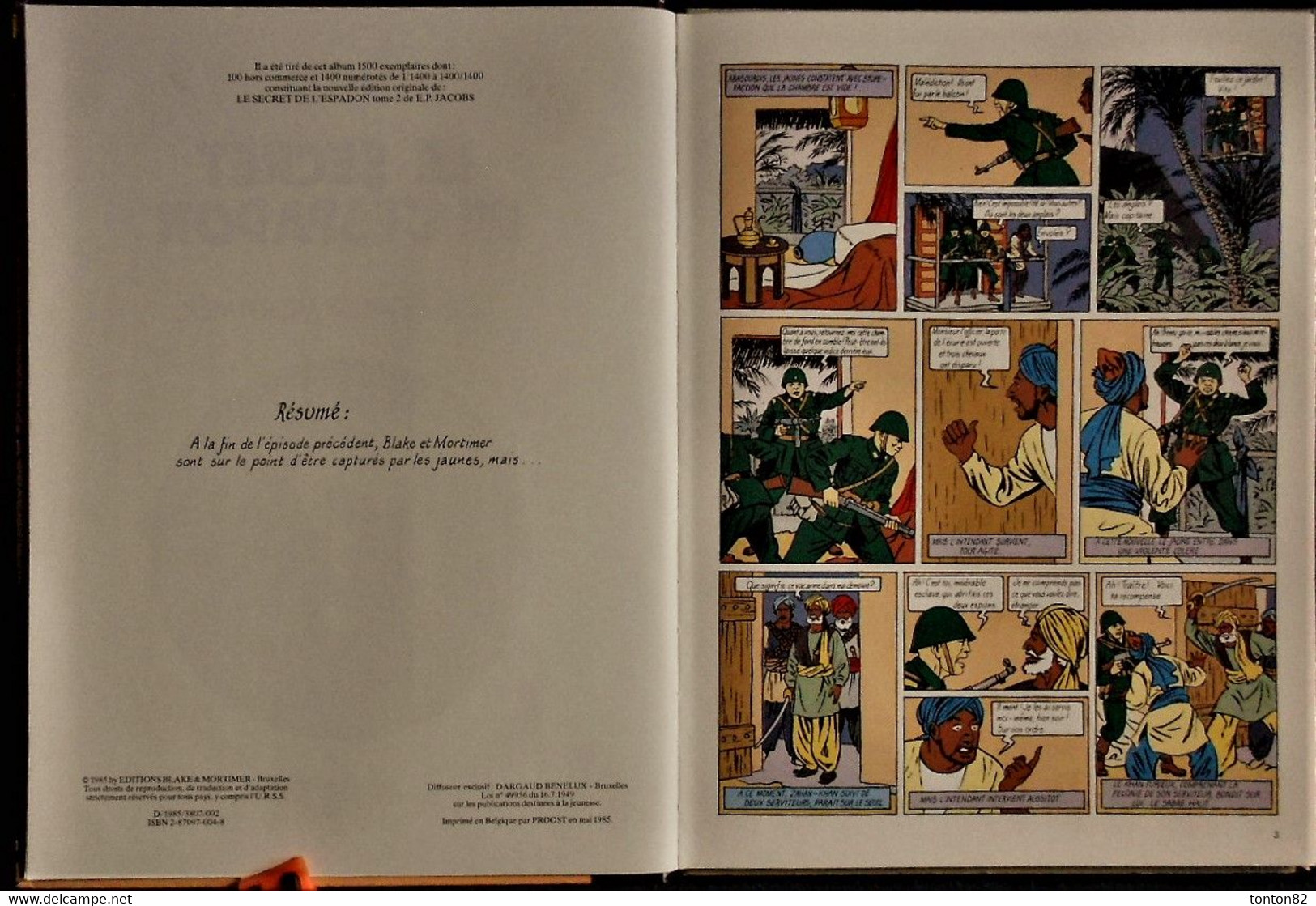 E.P. Jacobs - Le Secret De L'Espadon - Tome 2  - Éditions Blake Et Mortimer - ( 1985  ) . - Blake Et Mortimer