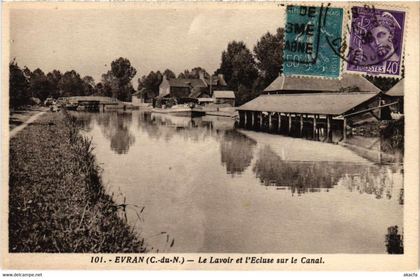 CPA EVRAN Le Lavoir Et L'Ecluse Sur Le Canal (1294867) - Evran