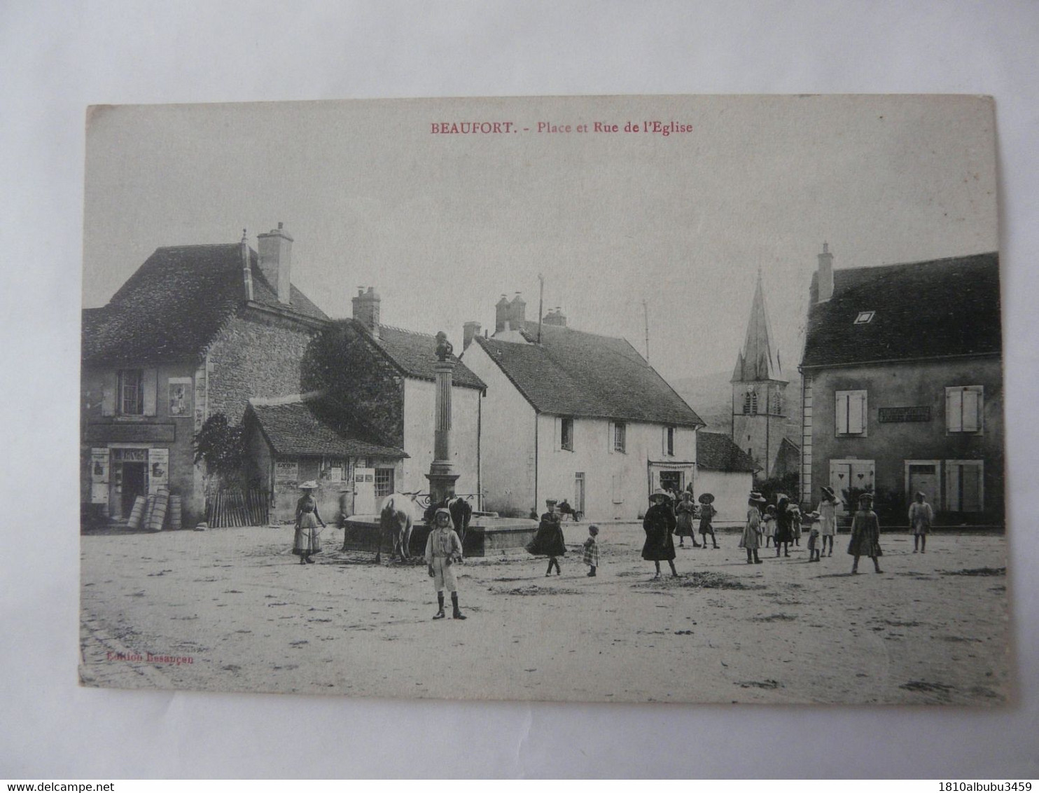 RARE - CPA 39 JURA - BEAUFORT : Place Et Rue De L'Eglise - Beaufort