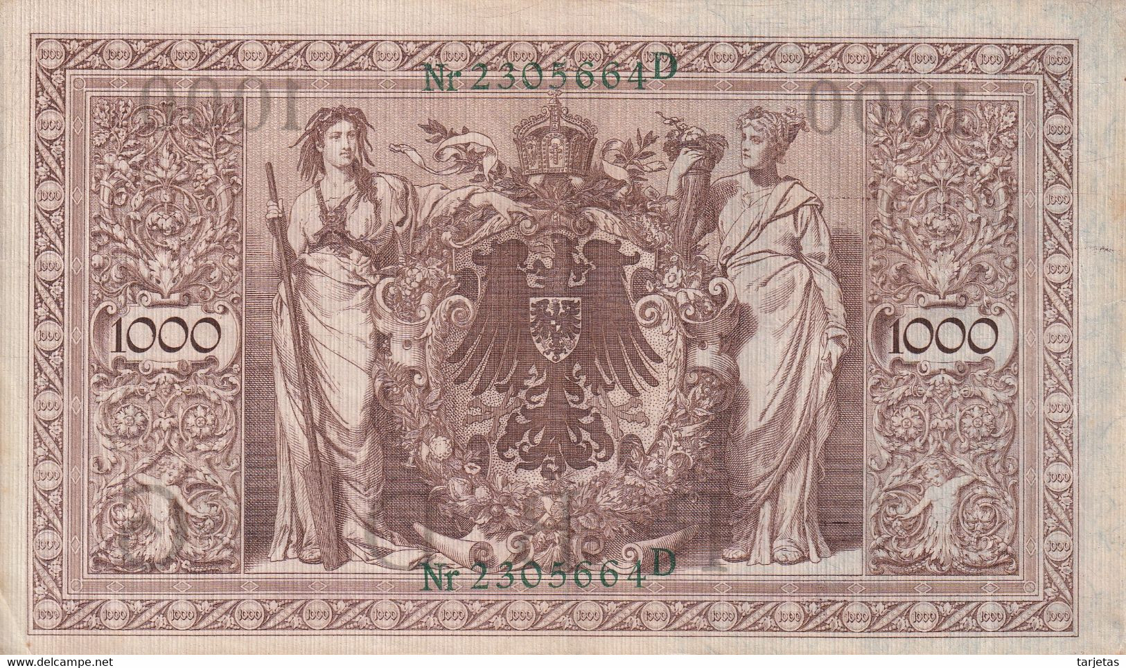 BILLETE DE ALEMANIA DE 1000 MARK DEL AÑO 1910 LETRA G (BANK NOTE) - 1.000 Mark