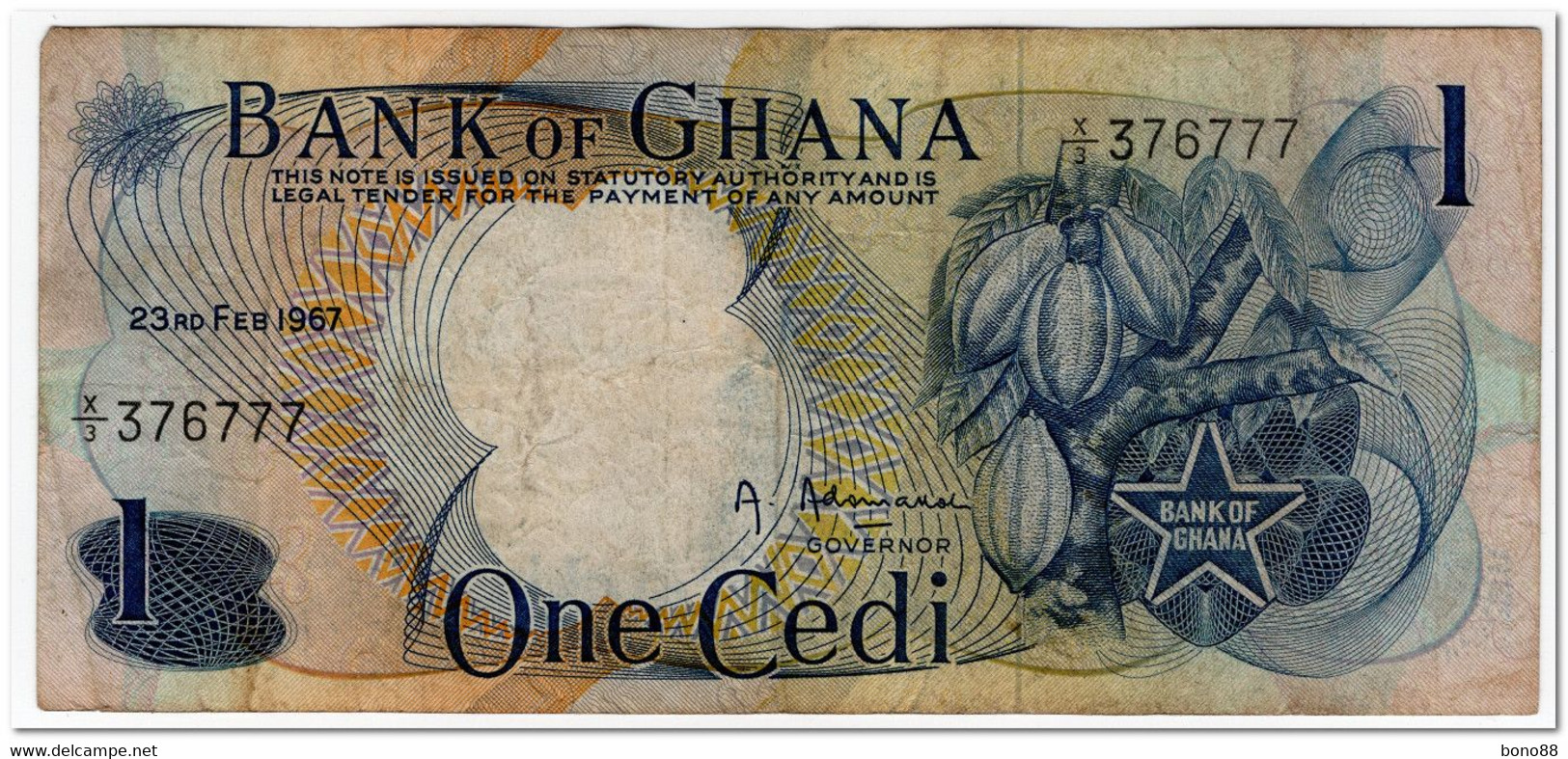 GHANA,1 CEDI,1967,P.10a,F+ - Ghana