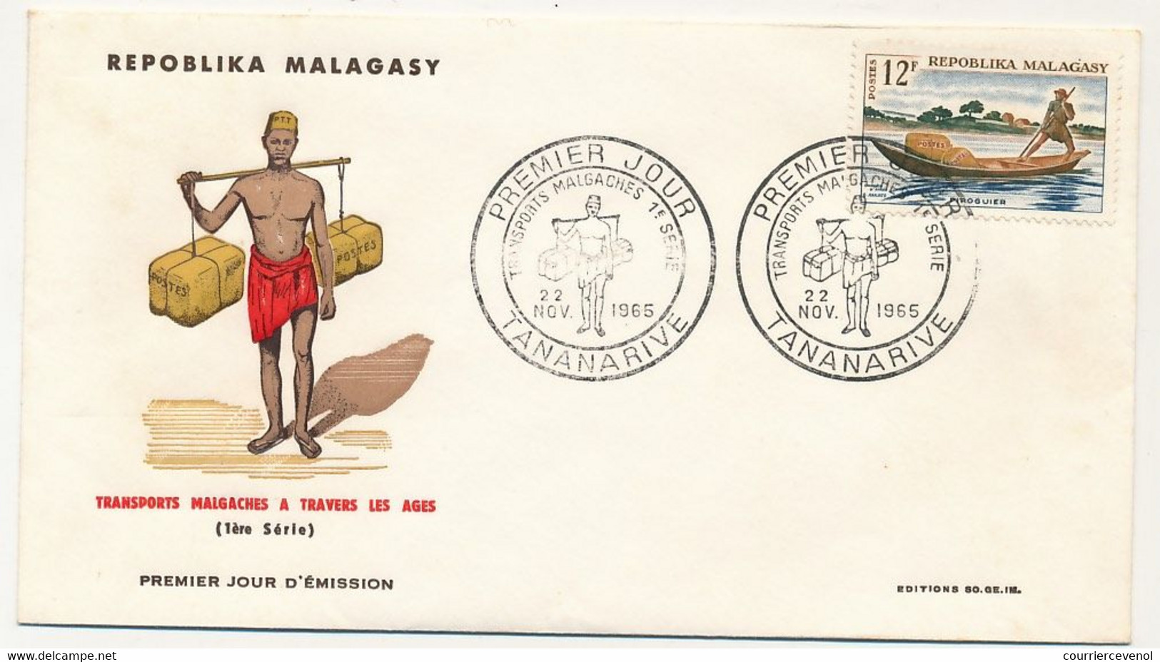 MADAGASCAR - 4 Enveloppes FDC - Transports Malgaches - Tananarive - 22 Nov 1966 - Madagaskar (1960-...)