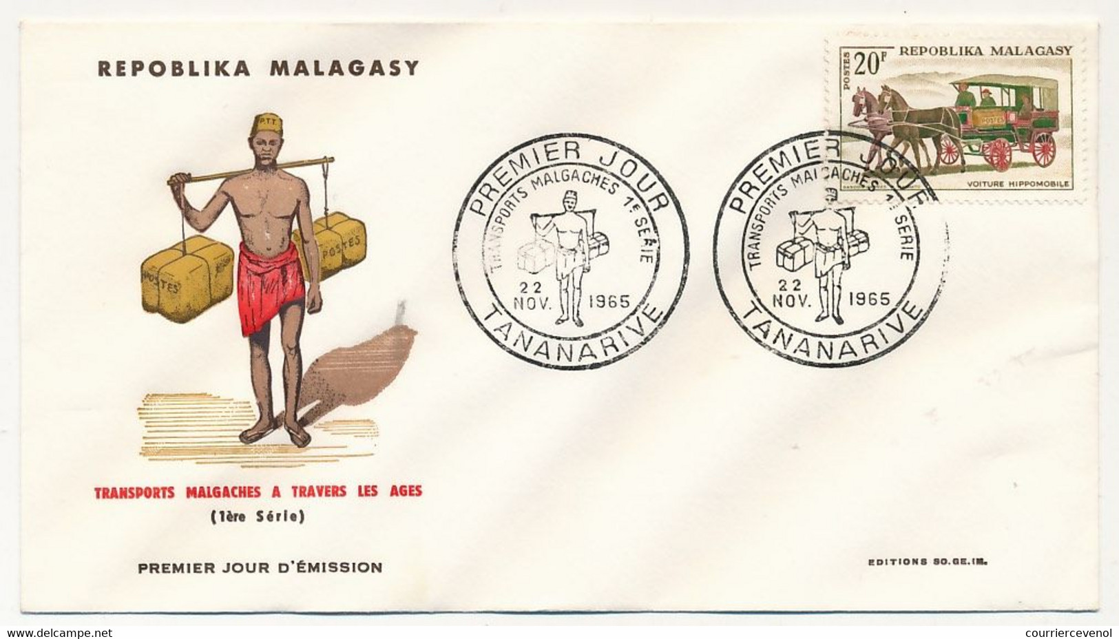 MADAGASCAR - 4 Enveloppes FDC - Transports Malgaches - Tananarive - 22 Nov 1966 - Madagascar (1960-...)