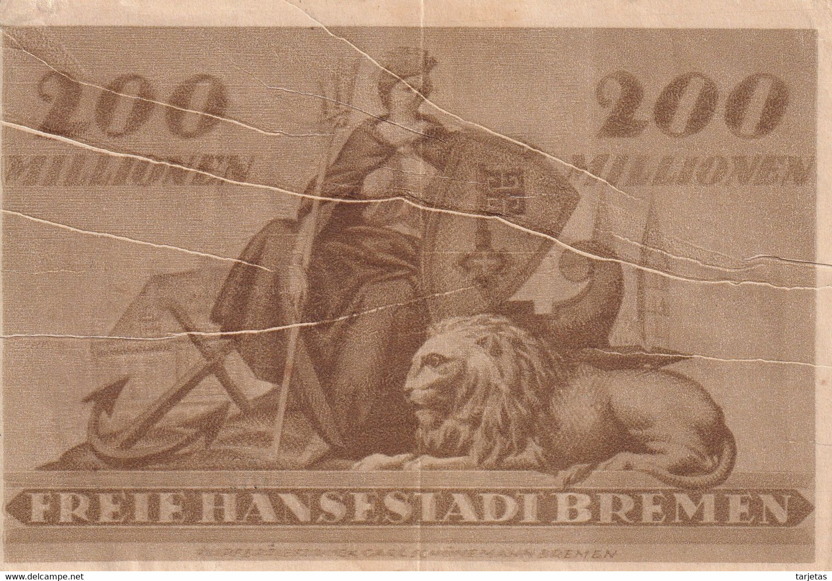BILLETE DE ALEMANIA DE 200 MILLIONEN DE MARK DEL AÑO 1923  (BANK NOTE) (LEON-LION) - Unclassified