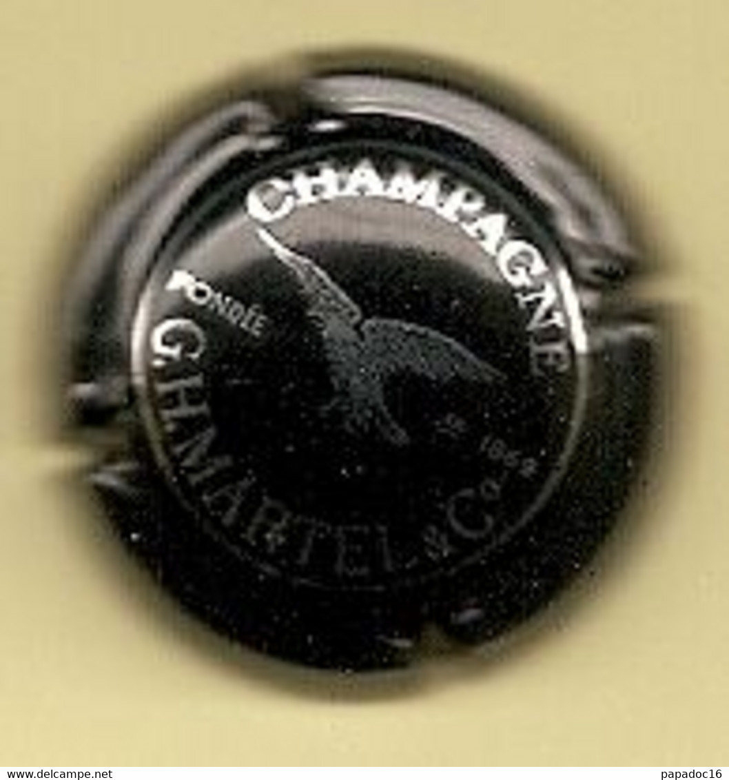 Plaque - Capsule De Muselet - Champagne G. H. Martel & C° - Fondée En1869 [argent Sur Noir - Aigle] - Martel GH