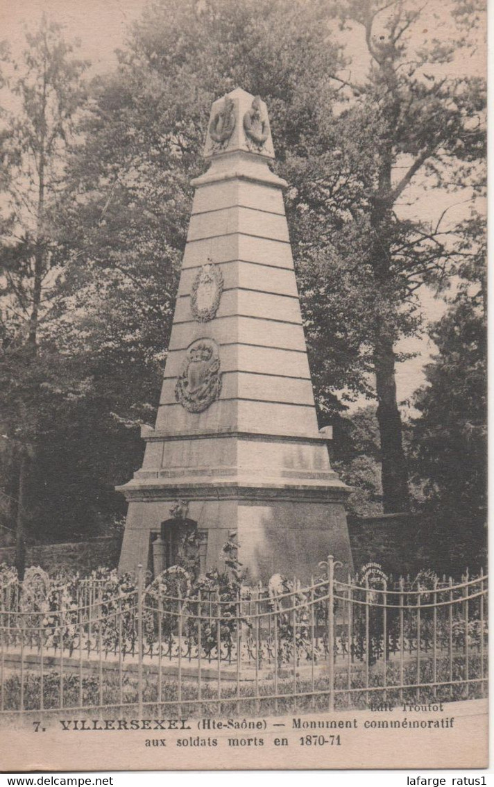 Villersexel Monument Commemoratifaux Soldats Morts En 1870 1871 - Villersexel
