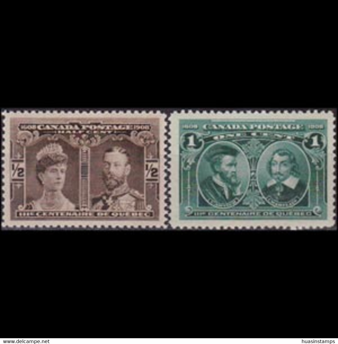 CANADA 1908 - Scott# 96-7 Quebec Tercent. 1/2-1c MNH - Unused Stamps