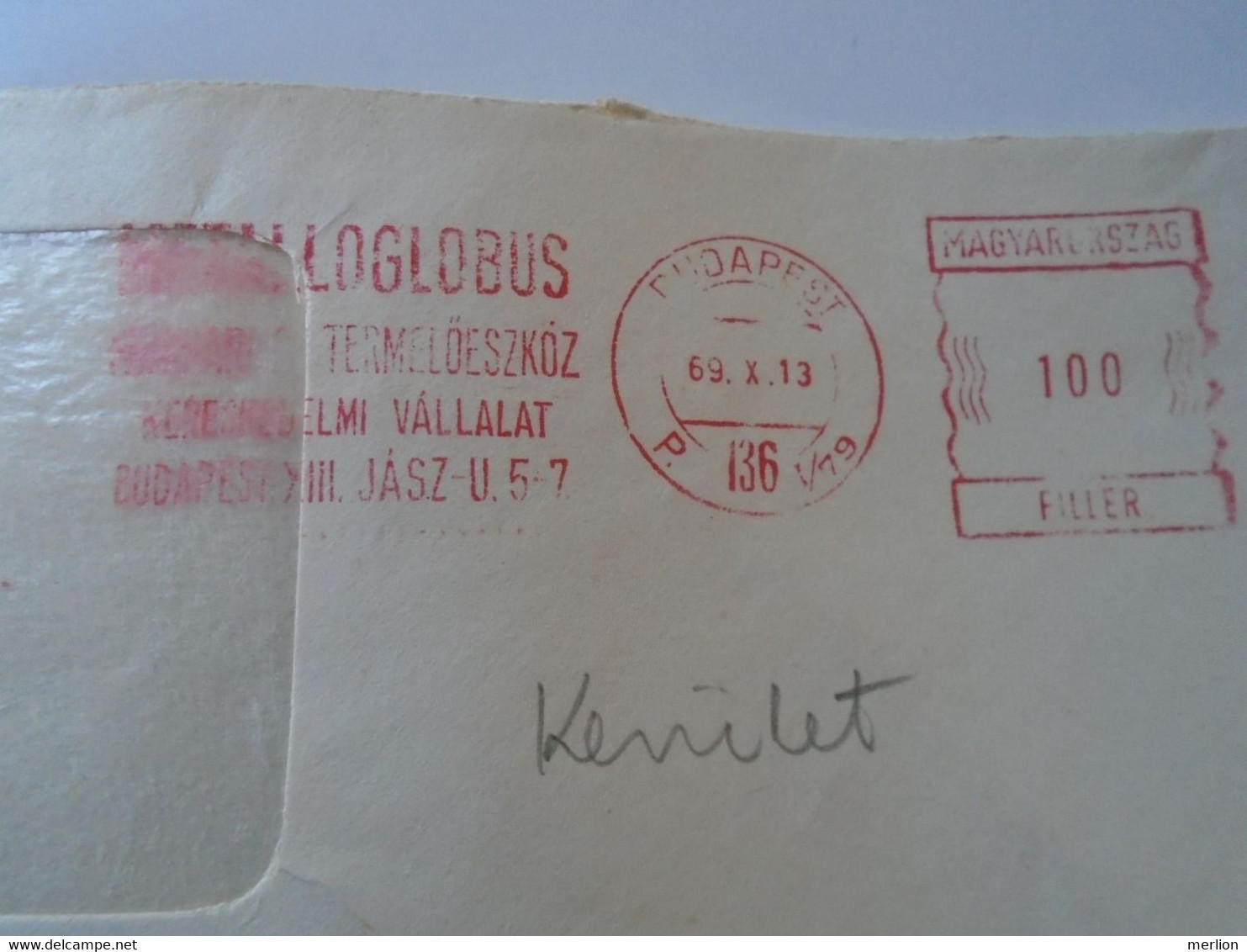 AD00012.56   Hungary  Cover -EMA Red Meter Freistempel-1969 Metalloglobus Budapest - Timbres De Distributeurs [ATM]