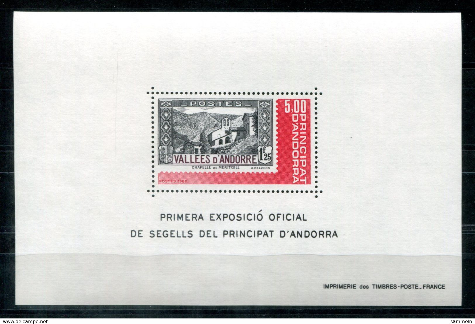 FRANZÖSISCH ANDORRA Block 1, Bl.1 Mnh - FRENCH ANDORRA , ANDORRE FRANÇAISE - Blocks & Kleinbögen