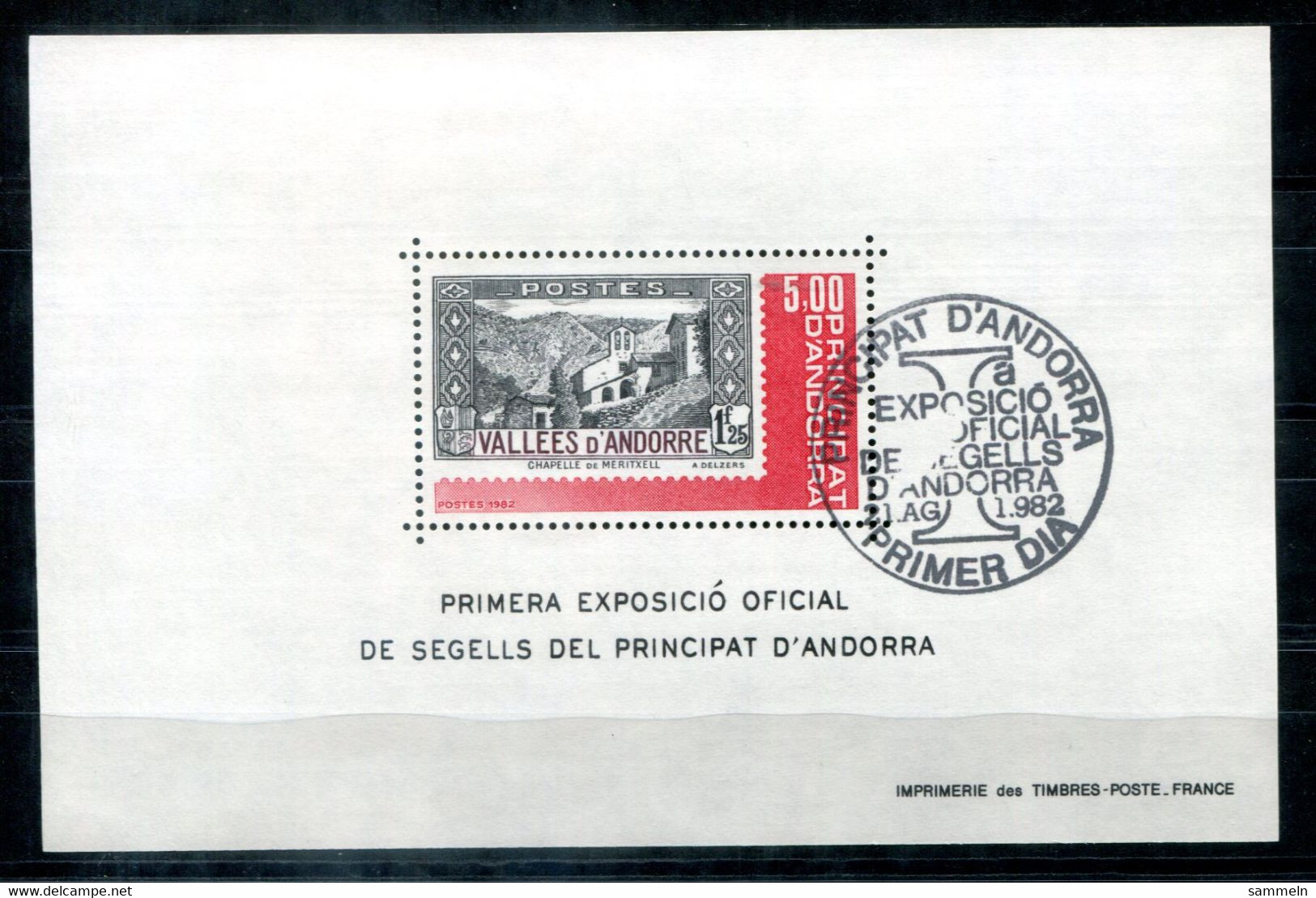 FRANZÖSISCH ANDORRA Block 1, Bl.1 FD Canc. - FRENCH ANDORRA , ANDORRE FRANÇAISE - Blocs-feuillets