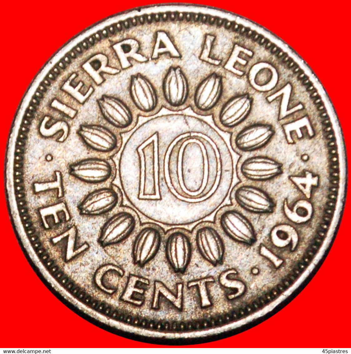 * GREAT BRITAIN: SIERRA LEONE  10 CENTS 1964 CACAO! · LOW START · · NO RESERVE! - Sierra Leone