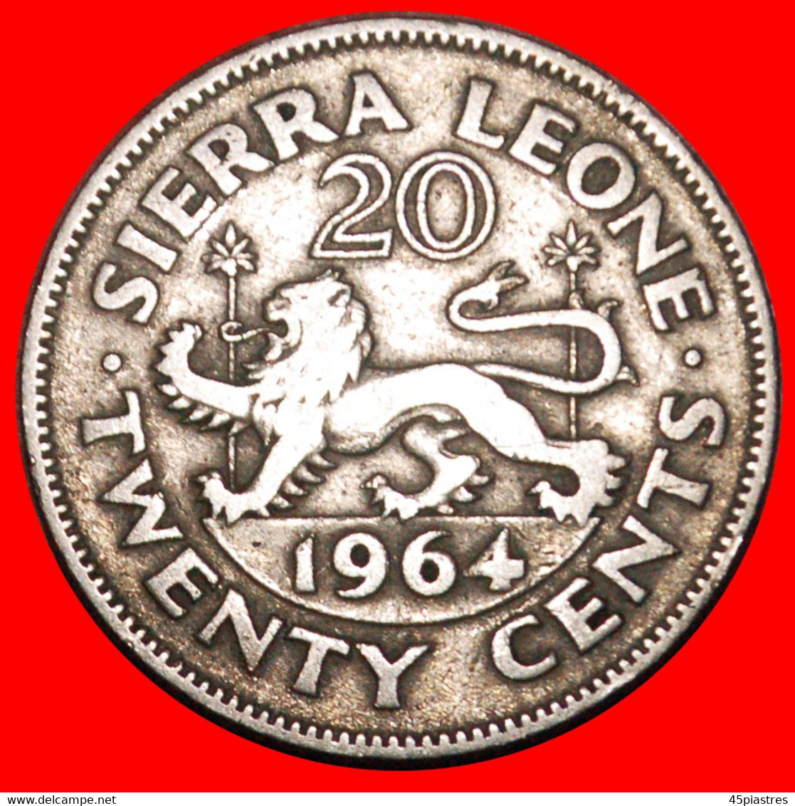 * GREAT BRITAIN: SIERRA LEONE  20 CENTS 1964 LION!  · LOW START · · NO RESERVE! - Sierra Leone