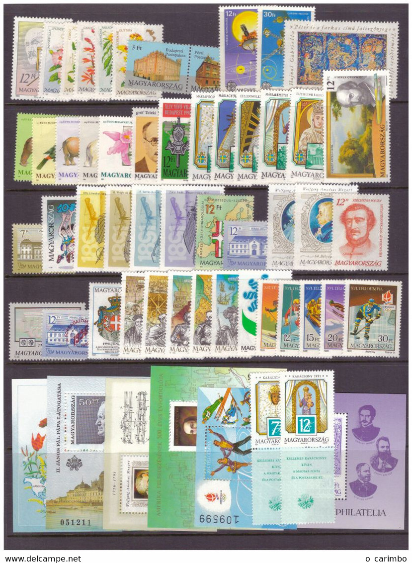 Hungary 1991 Complete Year All Sets And S/S MNH** - Full Years