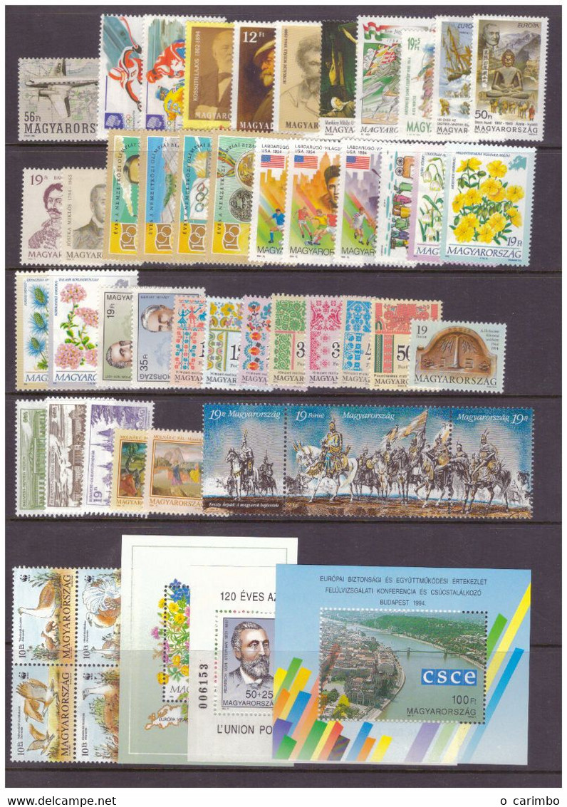 Hungary 1994 Complete Year All Sets And S/S MNH** - Années Complètes