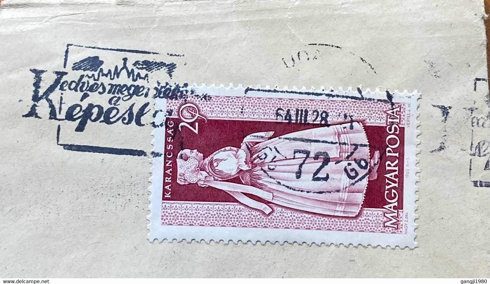 HUNGARY 1964, COVER USED TO USA, FIRM PRINTED "KULTURA" MACHINE SLOGAN CANCEL, KADVES MEGEI KEPESLO, COSTUMES STAMP. - Covers & Documents