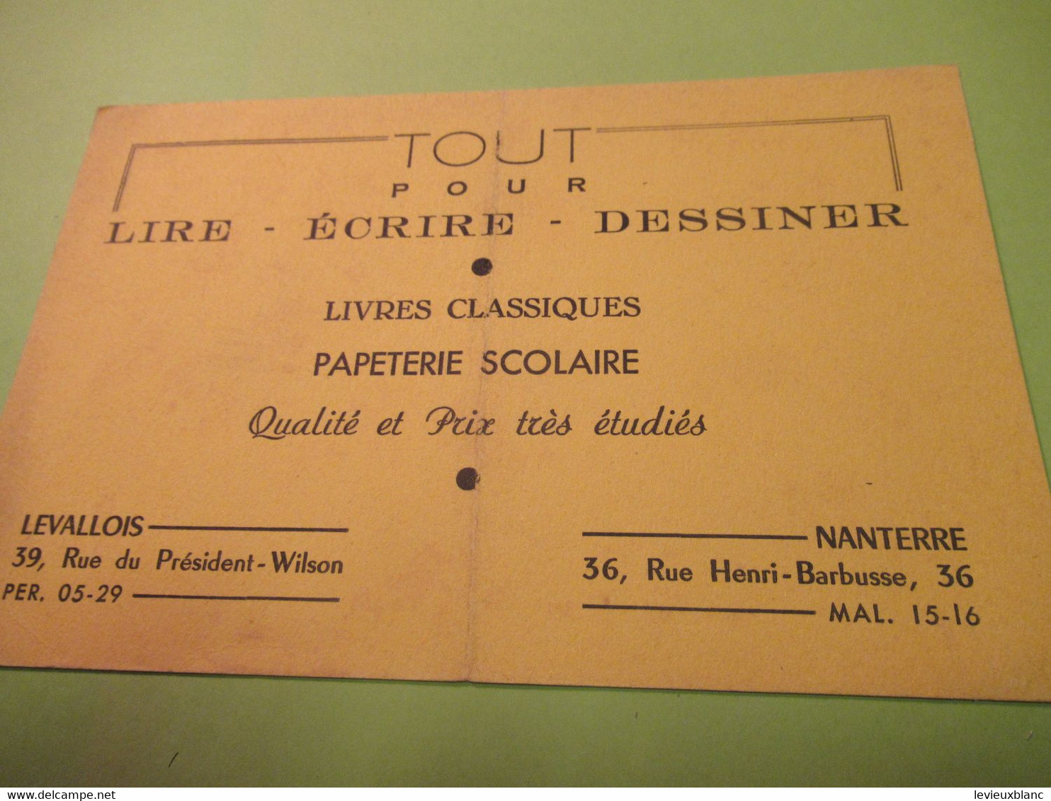 Buvard Ancien/Librairie /Papeterie Scolaire/ Tout Pour Lire,écrire, Dessiner/LEVALLOIS/ NANTERRE/Vers 1950-60     BUV592 - Papierwaren